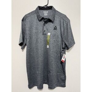 NWT Reebok Men's SS Performance Polo Ebony Heather Sz XL